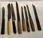 8 Vintage 1940’s - 1960’s Butcher & Kitchen Household Knives W/ Wooden Handles