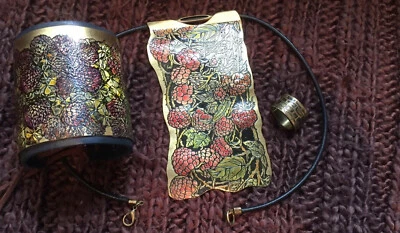 conjunto de collar, anillo y pulsera de latón patrón natural rústico de diseño  Foto 1 de 4