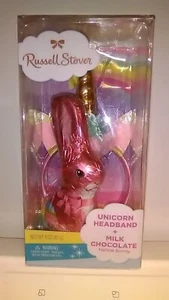 Russell Stover~Unicorn Headband + Hollow Milk Chocolate 3oz Pink Easter Bunny~3+ - Picture 1 of 3