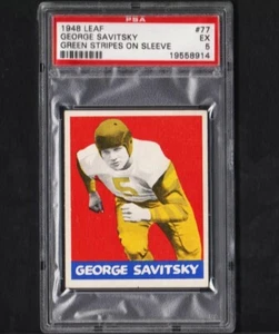 1948 Foglia #77 George Savitsky Eagles - Strisce verdi sulla manica - Ex PSA 5 - Foto 1 di 2