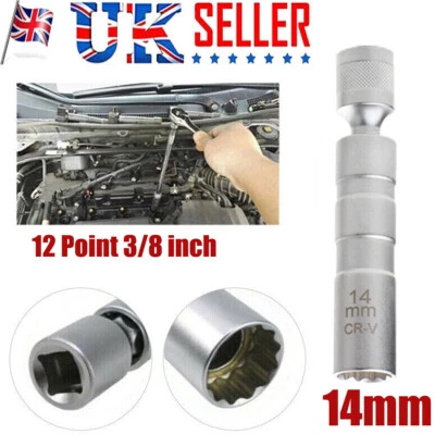 14mm Thin Wall Magnetic Swivel Spark Plug Socket 3/8 inch Drive 12 Point - Image 1 of 4
