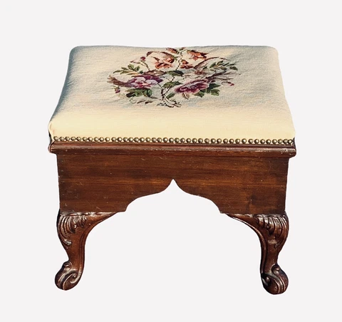 Chippendale Style Bench ~ needlepoint Cover