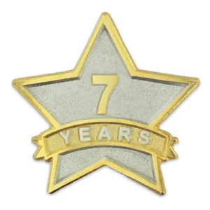 PinMart's 7 Year Service Award Star Corporate Recognition Dual Plated Lapel Pin - Picture 1 of 3