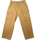 Duluth Trading Mens Work Pants Heavy Brown Fire Hose Relaxed Cargo Mens 36x30