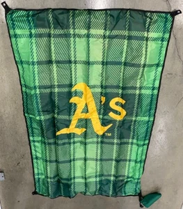 Plaid Oakland A’s Collapsable Foldable Flag 3’x5’ Banner New w/Drawstring Bag - Picture 1 of 2