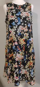 Tommy Hilfiger Lined Trapeze Dress Women's Size 4 Black Floral Print NWT - Picture 1 of 7
