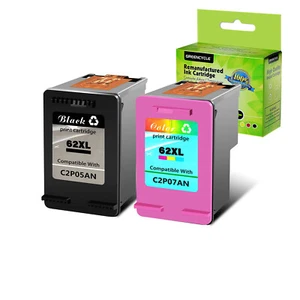 Cartuccia di inchiostro 62XL 62 XL nero e colore per HP ENVY 5540 5542 5545 5548 5640 5660 - Foto 1 di 8
