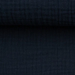 Musselin Double Gauze uni, dunkelblau - Jenke Design Uni Stoff Kates Nähkästchen - Bild 1 von 9