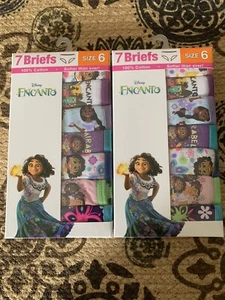 Lot Of 2 Packs Size 6 Disney Encanto/Wish Assorted Girls Panties Briefs (Eb25) - Picture 1 of 2