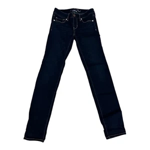 American Eagle Super Stretch Jeans Womens 2 (28x31) Blue Pants Blue Dark Denim - Picture 1 of 6