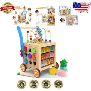 Montessori-Inspired Adjustable Baby Walker with 9 Engaging Learning Activities - Picture 1 of 9