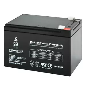 Batterie 12V 15Ah AGM GEL batterie compatible LC-RA1212PG1 LC-R1212PG1 LC-RA1215P1 - Photo 1/7