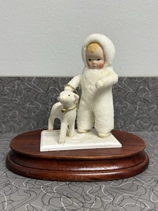 Dept. 56 Snow Angel Collection by Elaine Roesle 5” Boy Walking  Lamb - Picture 1 of 7