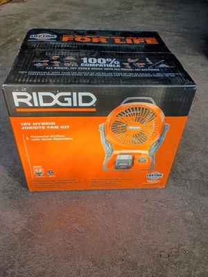 Kit de ventilador de local de trabalho sem fio RIDGID 18V com bateria e carregador de 4,0 Ah!!! NOVO EM FOLHA - Imagem 1 de 4