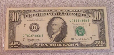 Billete de 10 dólares estilo antiguo 1995 Foto 1 de 2