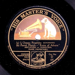 Hambourg. Liszt (Liebestraum)+Schumann + Beethoven. HMV D 64. NM(-) - Picture 1 of 2