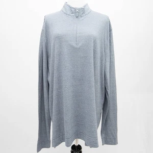 Maglione Johnnie-O a righe mezza zip Harvell grigio chiaro taglia X Large - Foto 1 di 10