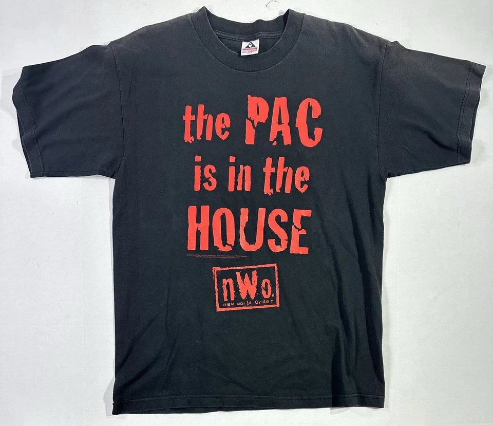 Camiseta De Colección 1998 WCW NWO The PAC Is In The House L Negra Roja Lucha Hogan  Foto 1 de 4