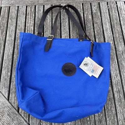 Bolso de Mano Duluth Pack Lona Azul Marino Marrón Cuero Doble Asas 22 X 18 Foto 1 de 4