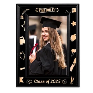 Class of 2025 Graduation Picture Frame - You Did It 4x6 Wood Graduation Photo... - Picture 1 of 7