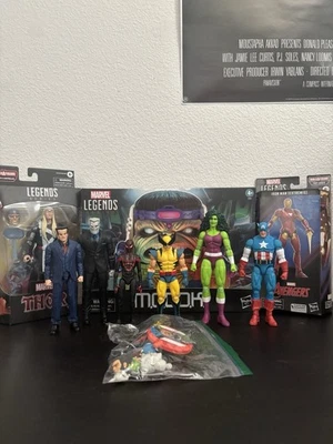 批量 9 件 二手 孩之宝 漫威传奇 动作玩偶 钢铁侠 金刚狼 蜘蛛侠 — 第 1/4 张图片