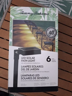 Tommy Bahama LED Solar Path Lights – 6 Pack – 40 Lumens Each – Aluminum – New OB - Image 1 of 4