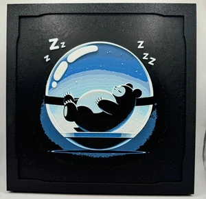 200mm x 200mm (8") 3D Printed Hueforge Art Pokemon Pokeball Snorlax - Picture 1 of 1