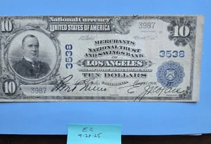 1902 PB Los Angeles National Currency Ch #3538 Merchants Natnl. Fr.625 - Picture 1 of 2