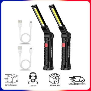Powerful Portable Mechanic Magnetic Rechargeable Work Lamp in Lot x2 - Picture 1 of 3