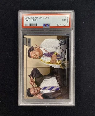 2022 Topps  Stadium Club Babe Ruth #3 PSA 9 - Image 1 of 2