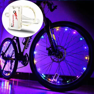 Outdoor Equipment Spoke Bicycle lights Bike Wheel String 20 LED Wheel Lamp - Picture 1 of 17