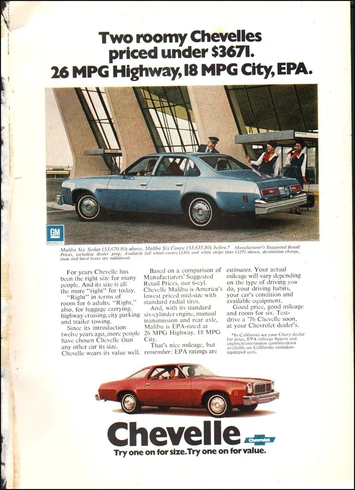 1973 Vintage ad Chevrolet Chevelle retro car Auto Vehicle Red Blue     02/27/25 - Image 1 of 1