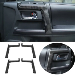 Cubierta de manija de reposabrazos para puerta interior ABS fibra de carbono para Toyot@ 4Runner 2010-2023 - Imagen 1 de 10