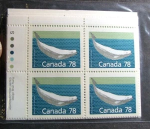 Canada Inscription Block Stamp Scott# 1179 Beluga Whale (note) 1987-91 MNH L528 - Picture 1 of 1