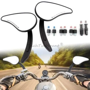Universal 8mm 10mm Rearview Mirrors Fit For Honda Suzuki Kawasaki Chopper Bobber - Picture 1 of 17