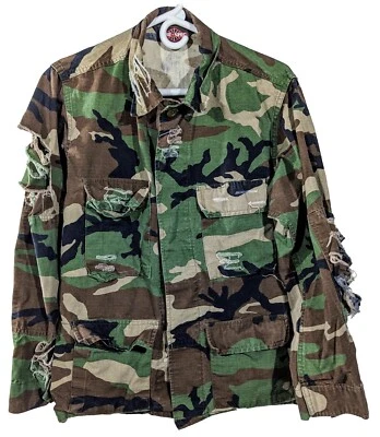 Chaqueta de camuflaje TRU-SPEC - CAMUFLAJE DE BOSQUE envejecida alterada pequeña Foto 1 de 3