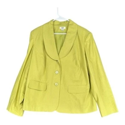 Chaqueta Blazer Cato 16W Verde Mezcla Lino Botón Oficina Carrera Colorido Foto 1 de 4