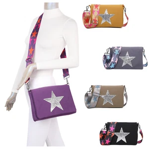 Star Bag Woman Lady Canvas S-Medium full cover Messenger Cross Body Shoulder bag - Picture 1 of 20