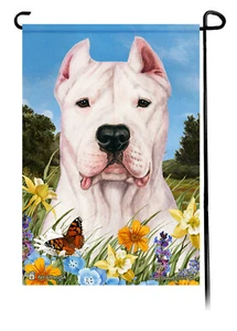 Gartenfahne Sommerblumen - Dogo Argentino - Bild 1 von 1