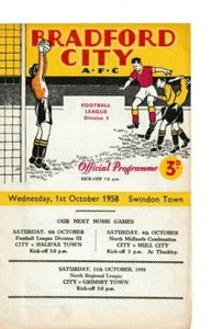Bradford City v Swindon Town 1958/59 Division 3 - Picture 1 of 1