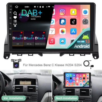 DAB+ Für Mercedes Benz C Klasse W204 S204 Android 13.0 Autoradio GPS Navi 1+32GB - Bild 1 von 4