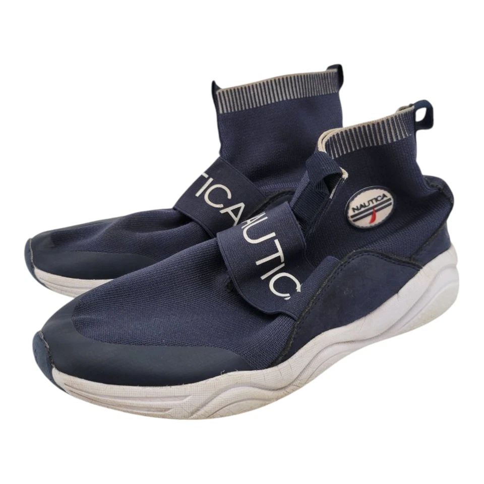 Nautica Unisex Kids Blue Sneakers High Top Sock Slip On Size 5 - Image 1 of 4