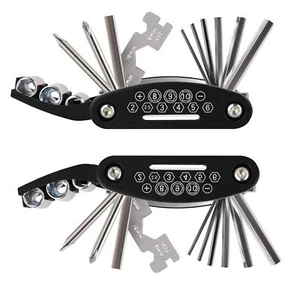 2x Bicicletta 16 in 1 Utensile Multifunzione MTB Riparazione Multitool Set Attrezzi - Foto 1 di 7