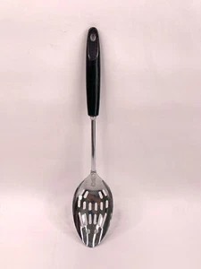 Vintage Ekco Servierlöffel mit Schlitzen verchromt schwarz Kunststoffgriff - Bild 1 von 3
