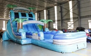 Commercial Grade PVC Marble Vinyl Inflatable Water Slide Pool Party Slide 45ft - Picture 1 of 18