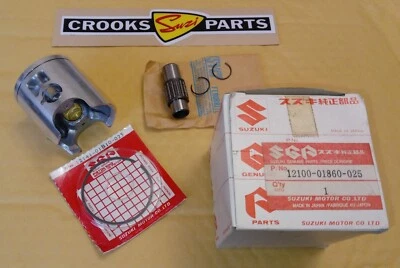 NOS 12100-01860-025 1988 RM125 J +.25mm Genuine Suzuki MX Piston Kit - Image 1 of 4