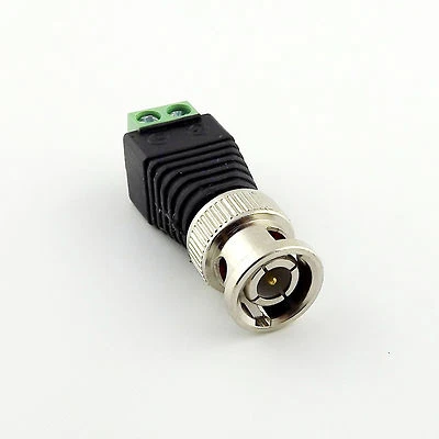 1pc Coax CAT5 To CCTV Coaxial Camera BNC Male Plug Video Screw Balun Connector - Image 1 of 4