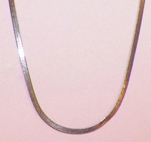 Sterling Silber Halskette Fischgrät Kette 925 Italy Vintage 80er Jahre #2 - Bild 1 von 5