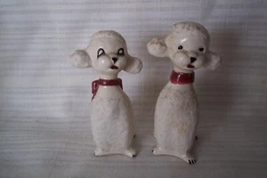 2 Vintage Ceramic Standing Poodle - HANDMADE?? - Picture 1 of 5