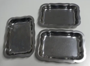 Stainless Steel tray set x3 - 18cm x 13cm - CHUP CHUPS stamped underneath - Picture 1 of 3